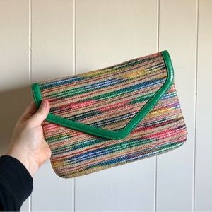 Alyssa Graves colorful rainbow clutch